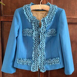 J CREW ASTRID SILK BERRY TRIM JACKET SIZE 8